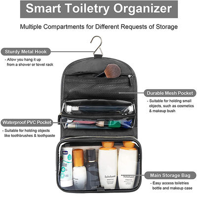 Waterproof Hanging Toiletry Bag For Women / Customized Hanging Travel Makeup Bag